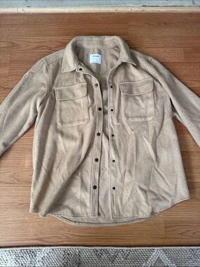 Old Navy Camel Button-Down Shirt Jacket